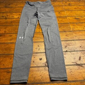 Under Armour Womens ColdGear Compression Leggings Heather Gray Small SM/P/CH